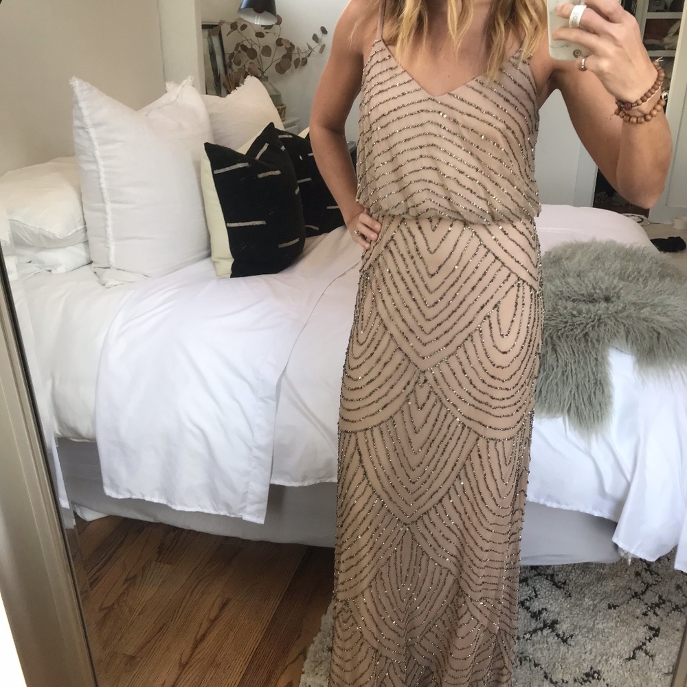 Adrianna Papell Beaded Bridesmaids Dress Size 4